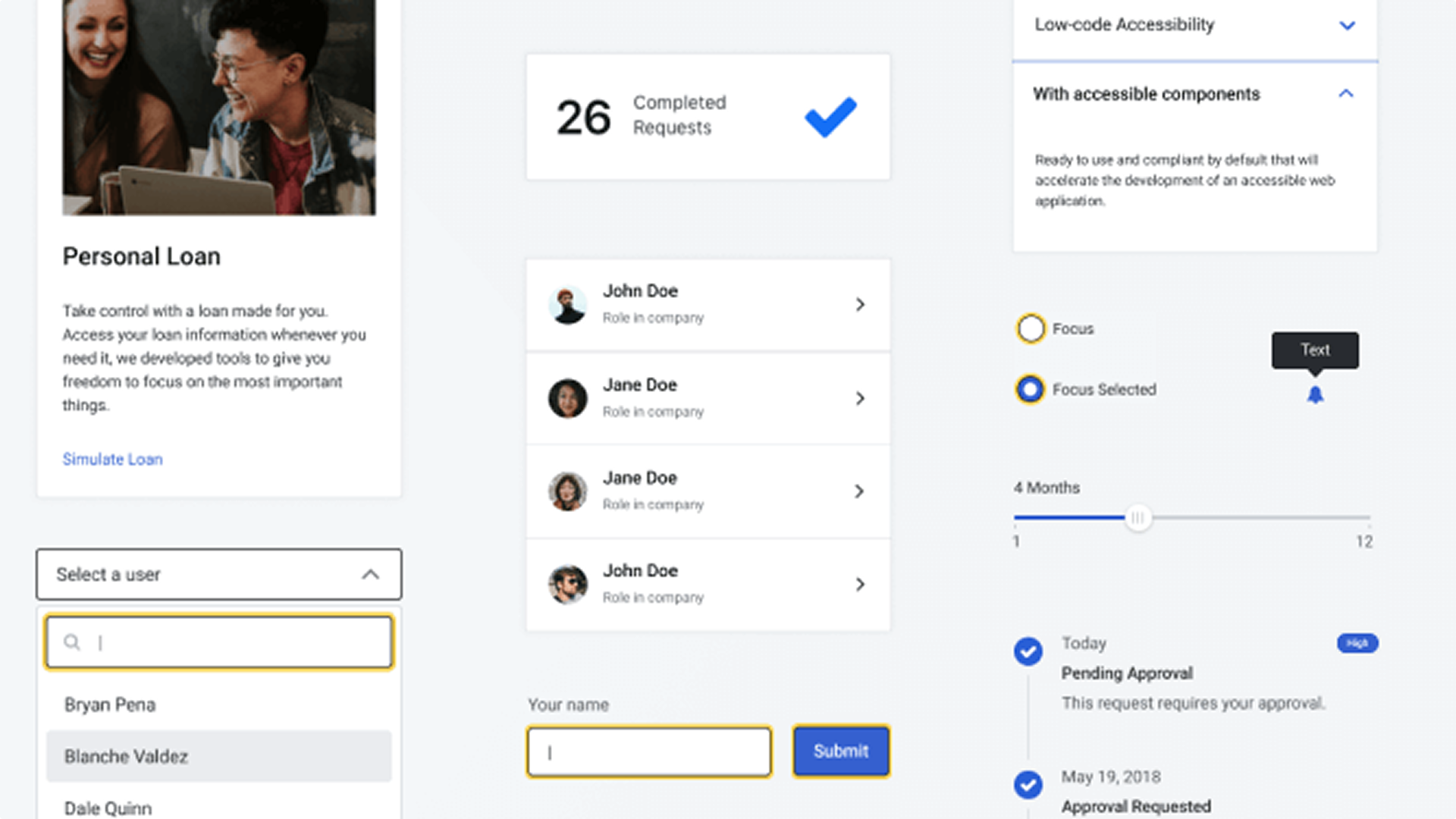 Accessibility mockups
