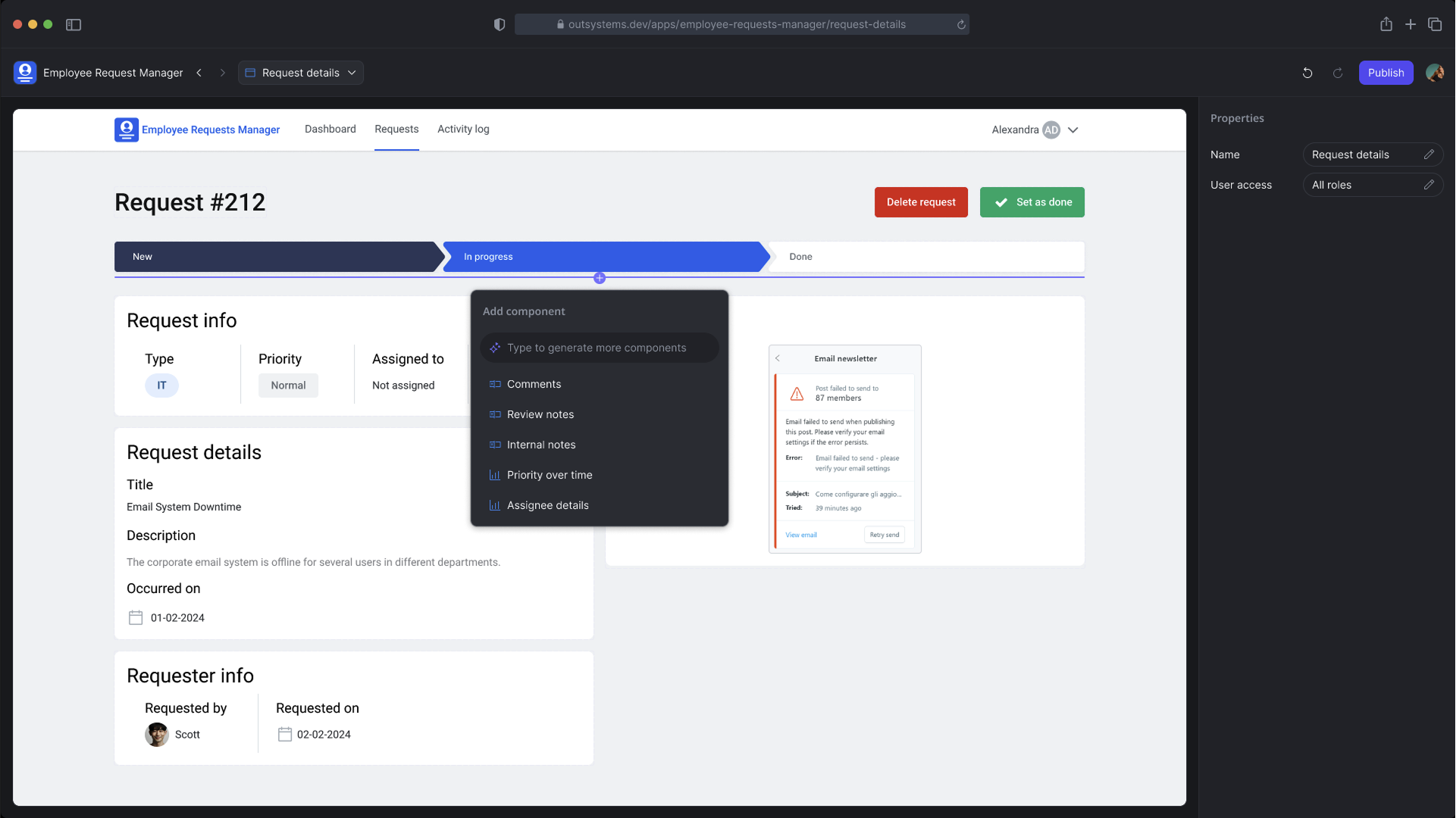 First version of the editor: adding components with AI