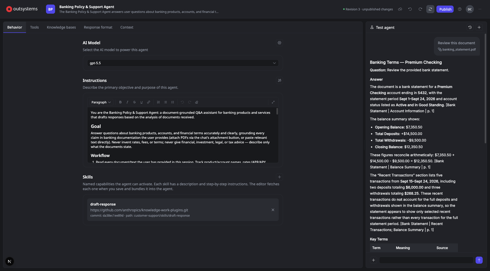 Proof of concept: a working agent, running on the same runtime as the platform