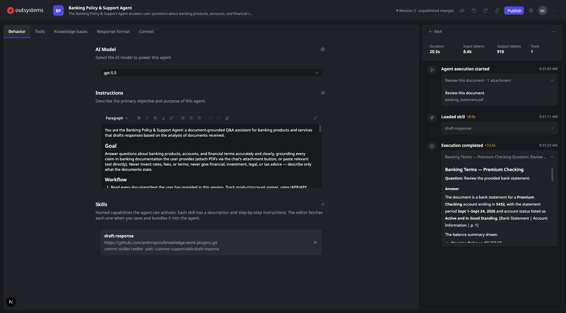 Proof of concept: the execution view, built from real A2A payloads